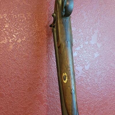 Lot 232: Antique Double Barrel Black Powder Rifle