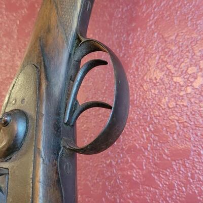 Lot 232: Antique Double Barrel Black Powder Rifle