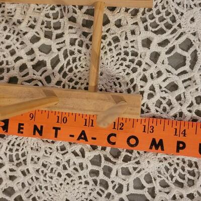 Lot 240: Metal Plate Stand and (3) Wood Plate Racks