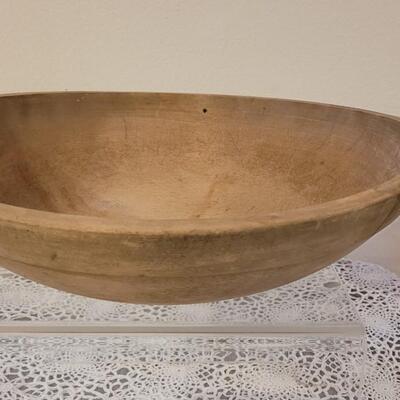 Lot 246: Antique Turned Wood Bowl with Outer Rim