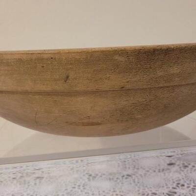 Lot 246: Antique Turned Wood Bowl with Outer Rim