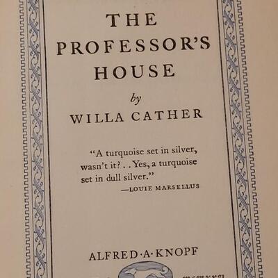 Lot 277: (4) Willa Cather Books - "A Lost Lady",  "The Professor's House", "Lucy Gayheart" and...