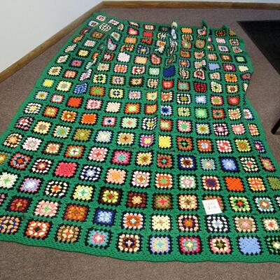 Crocheted Blanket Appr 78" x 96"