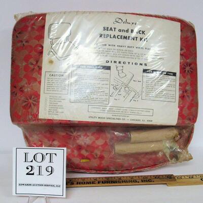 Vintage Deluxe Chair Seat and Back Replacement with Hardware, Unused