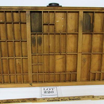 Large Vintage Wood Printers Tray With Handle About 20" x 36"
