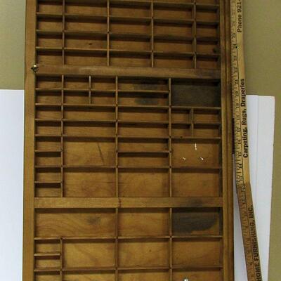Large Vintage Wood Printers Tray With Handle About 20" x 36"