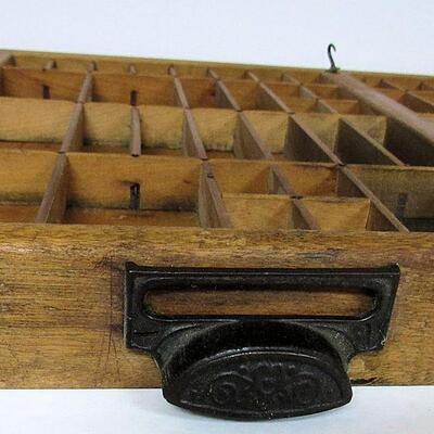 Large Vintage Wood Printers Tray With Handle About 20" x 36"