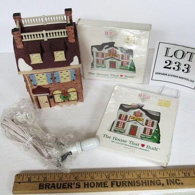Vintage Dept 56 Disney Village House With Light and 2 Dept 56 House Plastic Ornaments