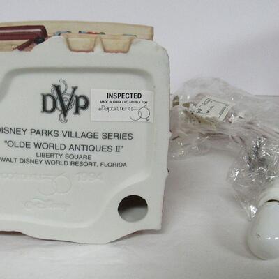 Vintage Dept 56 Disney Village House With Light and 2 Dept 56 House Plastic Ornaments