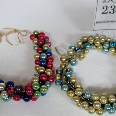 2 Vintage Strands of Mini Glass Ornaments, Read Description