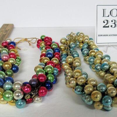 2 Vintage Strands of Mini Glass Ornaments, Read Description