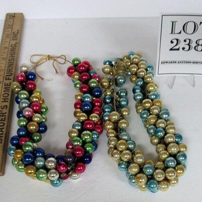 2 Vintage Strands of Mini Glass Ornaments, Read Description
