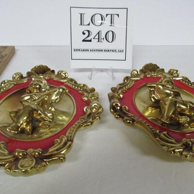 2 Old Lefton Angel Wall Plaques