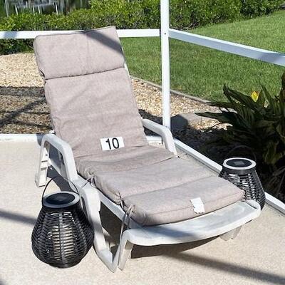 LOT#10P: Chaise Lounge and Lanterns