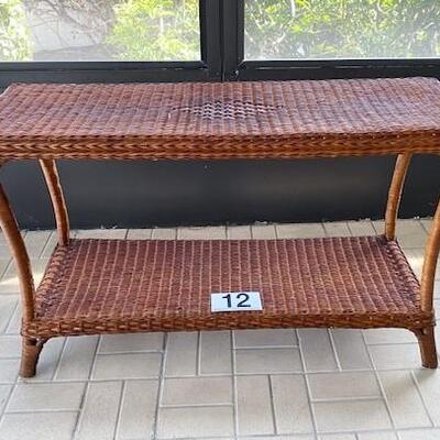 LOT#12P: Wicker Hall Table