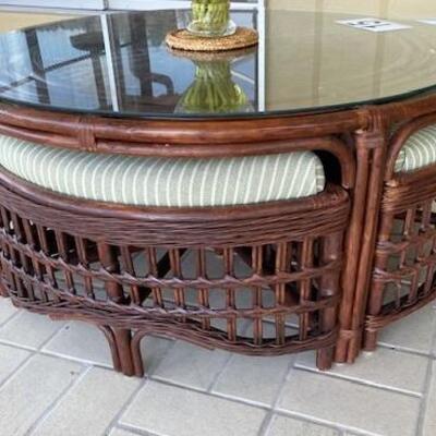 LOT#15P: Wicker and Rattan Table and Chairs