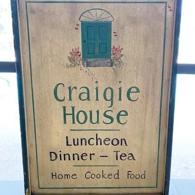 LOT#18P: Vintage Double Sided Craigie House Sign