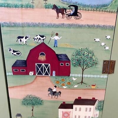 LOT#22D: Signed Hand Painted Cabinet