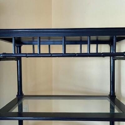 LOT#23D: Rattan and Glass Shelf