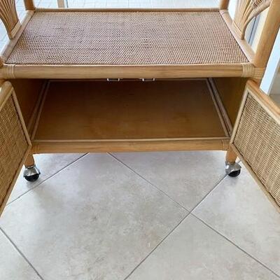 LOT#24D: Rattan Rolling Cart