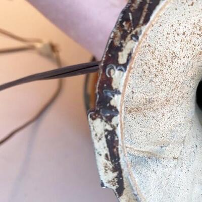 LOT#28D: Reverse Painted Bronze Boudoir Lamp