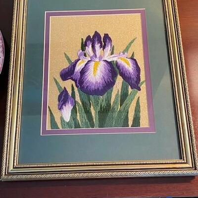 LOT#38D: Embroidered Iris and Clock Lot
