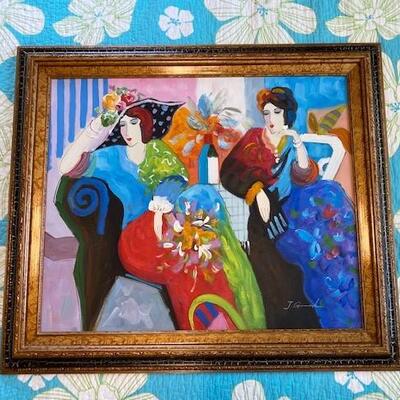 LOT#45B1: Manner of Tarkay Oil on Canvas
