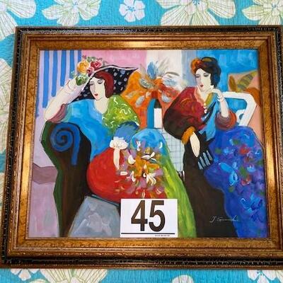 LOT#45B1: Manner of Tarkay Oil on Canvas