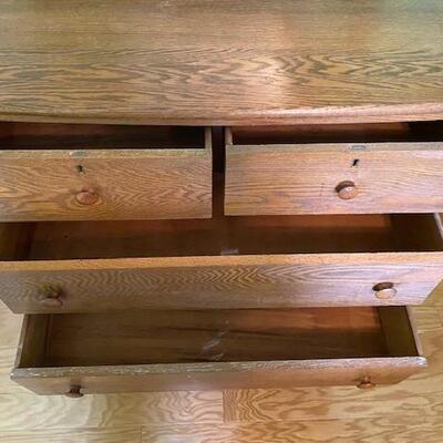 LOT#48B2: Antique Tiger Oak Washstand with Mirror