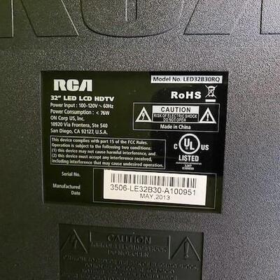 LOT#50B2: 32" RCA LED Flatscreen TV