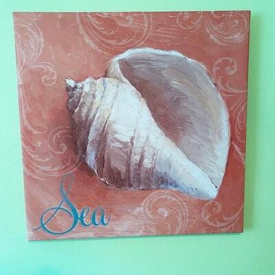 LOT#51B2: Canvas Seashell Print