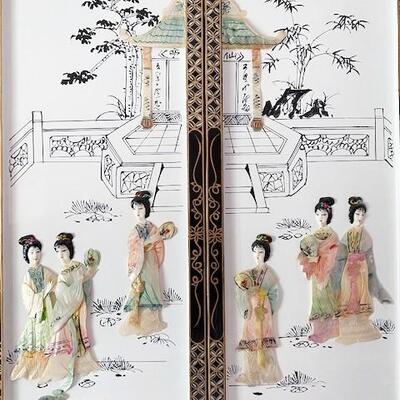 LOT#67MB: Folding Chinoiserie Panel