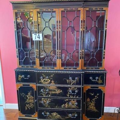 LOT#74L: Chinoiserie Breakfront