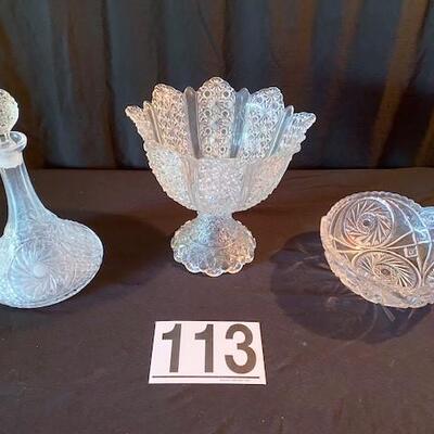 LOT#113D: Cut Glass Lot #1