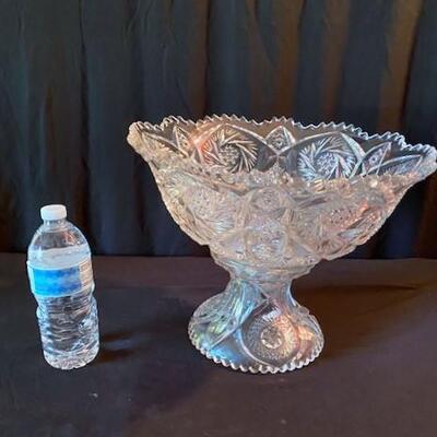 LOT#114D: Cut Glass Punch Bowl