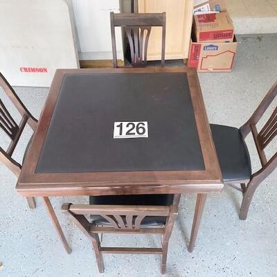 LOT#126G: Vintage Stakmore Folding Game Table 