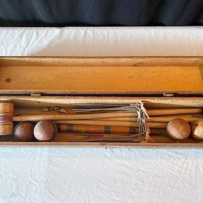 LOT#139D: Vintage Croquet Set