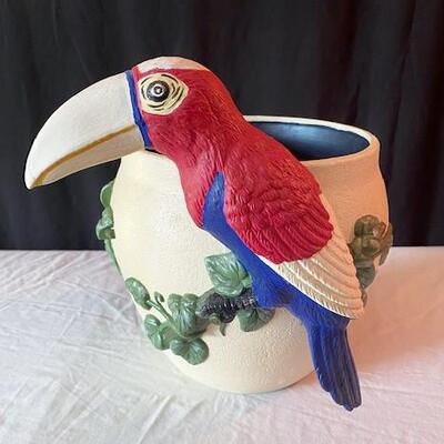 LOT#144D: Signed Toucan Planter