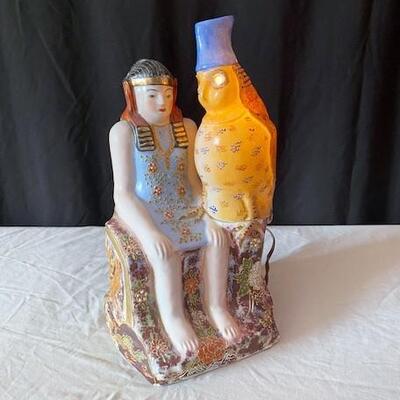 LOT#156L: Antique Faience Style Lamp