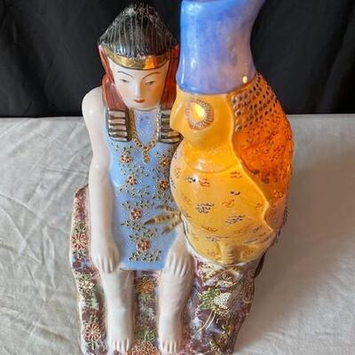 LOT#156L: Antique Faience Style Lamp
