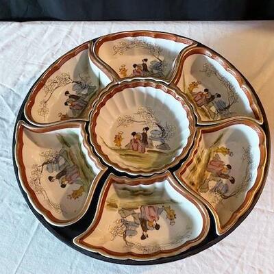 LOT#158L: Japanese Lacquered Relish Tray
