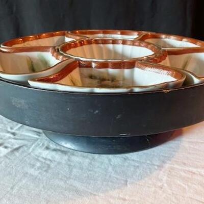 LOT#158L: Japanese Lacquered Relish Tray