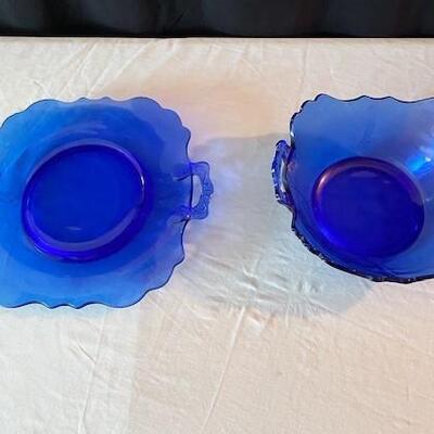 LOT#164L: Vintage Mt. Pleasant Cobalt Glass