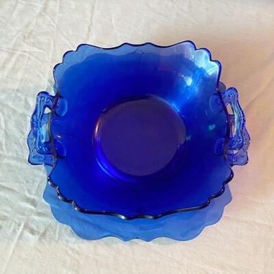 LOT#164L: Vintage Mt. Pleasant Cobalt Glass