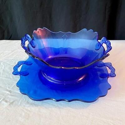 LOT#164L: Vintage Mt. Pleasant Cobalt Glass