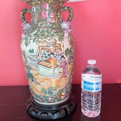 LOT#180L:  Converted Famile Rose Lamp
