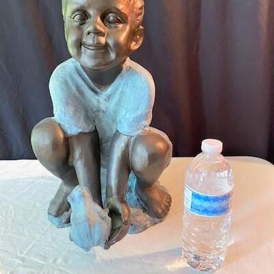 LOT#189L: Boy with Frog Statue