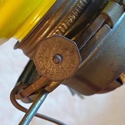 LOT#193L: P & A Yellow Oil Lamp