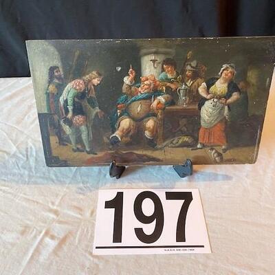 LOT#197L: Embellished Oil on Board