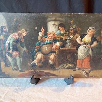 LOT#197L: Embellished Oil on Board
